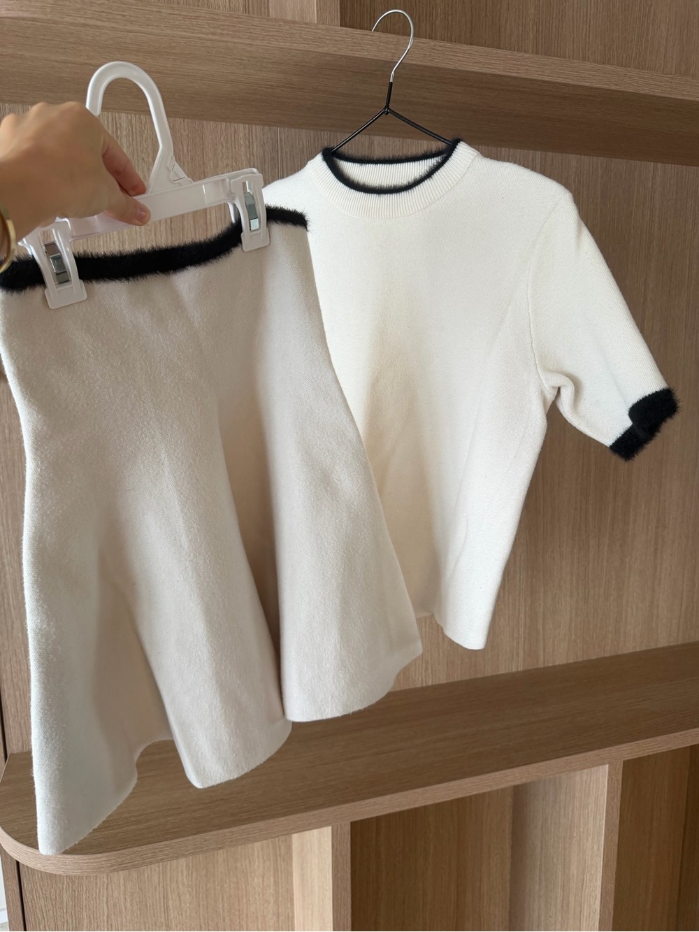 Zara Cream Knit A-Line Mini Skirt and top set - Picture 2 of 6